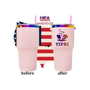 Vacuum Insulated 30Oz <b>Rainbow</b> Plated Tumblerr With Colored Straw Laser Engraving for Outdoor Travel Coffee Cup - Product Image 4
