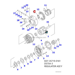 Pièces détachées à bas prix D575A-3, régulateur d'alternateur, référence KD7-35719-0181 KD7357190181 pour Komatsu - Product Image 6