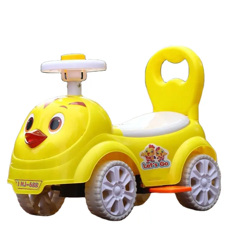 Children's twist car four-wheel slide music light baby car can sit and ride toy car