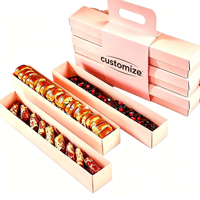 Boîte cadeau pour pâtisserie avec poignée personnalisée, emballage écologique en carton recyclable pour pâtisserie, desserts et biscuits, logo personnalisé OEM