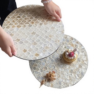 Light Luxury Vintage Bohemian Handmade Natural Shells <b>Round</b> <b>Placemats</b> for Home Living Room Coffee or Dining Tables Mats & Pads - Product Image 3