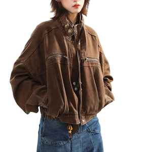 Wholesale Coated Spring Formal Stylish Long Sleeve <b>Camouflage</b> Multi Pocket Crop Bomber Jacket Unisex - Product Image 1