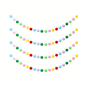 Cảm thấy bóng mùa thu Tạ Ơn Halloween đầy màu sắc Pom Pom Garland 1cm đến 7cm Len cảm thấy bóng biểu ngữ cho Giáng sinh bên trang trí - Product Image 4