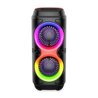 Système de microphone karaoké KTV 4 pouces 10W avec lumières LED RGB, lecteur de carte TF et radio FM pour fêtes et chant en famille