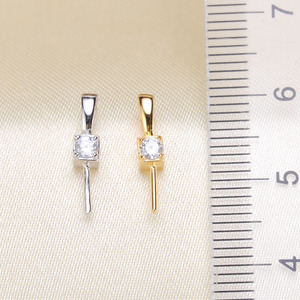 Collier pendentif en argent S925 pour femmes, accessoires en perles DIY avec support vide, diamant unique et perles de 8-10 mm, modèle 3139 - Product Image 2