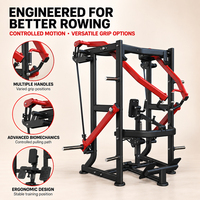 Machine à ramer assise avec support pectoral, poignées multi-grip et résistance à charge de plaques pour salles de sport commerciales