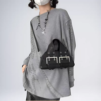 Tas Tangan Mini Model Buckle Y2K |   Tas Selempang Kulit PU |   Tas Selempang Estetika Edgy untuk Streetwear