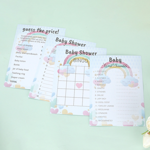100 pièces 4 activités de jeu cartes de jeux de douche de bébé comprend bébé Bingo, devinez qui, le prix de bébé est correct, jeu de brouillage de mots - Product Image 4