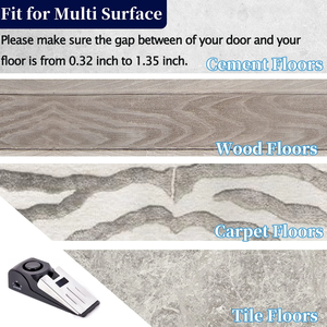 Alarme antivol portable 120 dB pour porte, cale de porte avec alarme, butée de porte en métal et caoutchouc pour entrée - Product Image 4