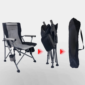 Silla Plegable Metálica Extra Grande, Portátil, Compacta, para Playa, Camping, Pesca, con Reposabrazos y Portavasos, Cómoda, Soporta 300 Libras - Product Image 6