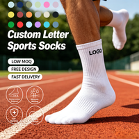 Chaussettes en coton mi-mollet, tricotées épaisses, pour hommes et femmes, confortables, décontractées, sportives, côtelées, séchage rapide, personnalisables