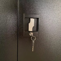 Armoire de classement de bureau moderne en acier noir pliable avec coffre-fort et serrure à clé