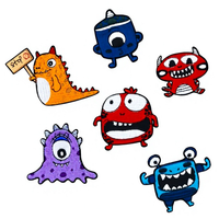 Parches bordados de monstruos con certificación CE, termoadhesivos, de un ojo, de dinosaurio, sin coser, para sudaderas, mochilas y decoración DIY