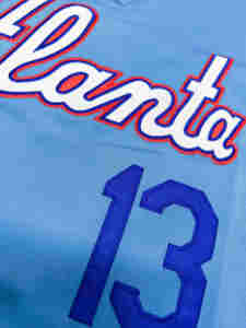 City Connect 2026 de la Mejor Calidad # 13 Ronald Acuna Jr. # 28 Matt Olson # 23 Michael Harris II Camiseta de Béisbol Americana Cosida - Product Image 3