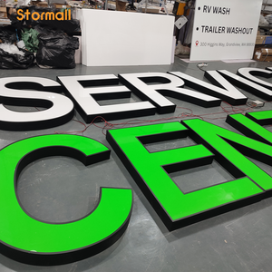 Segni di costruzione esterno esterno grandi lettere illuminate 3D segnaletica personalizzata luce in acciaio inox pubblicità <span class=keywords><strong>Logo</strong></span> del marchio - Product Image 3