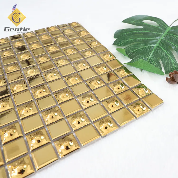 Foshan дешевая 4d Золотая блестящая Глянцевая керамическая мозаика Дубай популярный дизайн 5D керамическая мозаика
