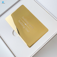 Carte de visite NFC en métal de luxe personnalisée plaquée or 24 carats Carte NFC Carte de visite connectée
