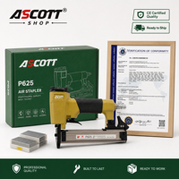 Cloueur pneumatique professionnel ASCOTT P625 de calibre 23 sans tête pour le travail du bois délicat, la menuiserie, les meubles et les garnitures