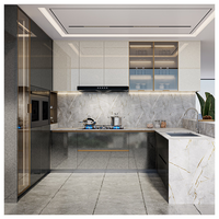 Armoire de rangement de cuisine moderne sur mesure en matériau OSB, imperméable, écologique, conception personnalisée, directement de l'usine, OEM
