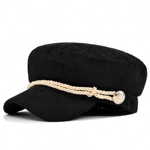 Casquette Gavroche Tendance pour Femme, Chapeau Classique Style Pêcheur Grec, Casquette Vintage en Tissu Velours Côtelé pour Femme, Cadeau - Product Image 4