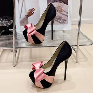 Tacco <span class=keywords><strong>Alto</strong></span> e <span class=keywords><strong>plateau</strong></span> Hauts Talons Night Club Bowknot Pole Dance Stilettos Talon Plateforme Stripper Chaussures Talons - Product Image 5
