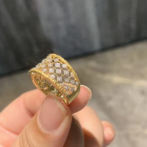 อาซูโอ 18K ทองคำแท้สีเหลืองประดับเพชรธรรมชาติ 0.23 กะรัต ทรงบริลเลียนท์ ได้รับการรับรองจาก CCGTC เครื่องประดับหรูหรา แหวนสำหรับผู้หญิงสำหรับงานปาร์ตี้ - Product Image 3