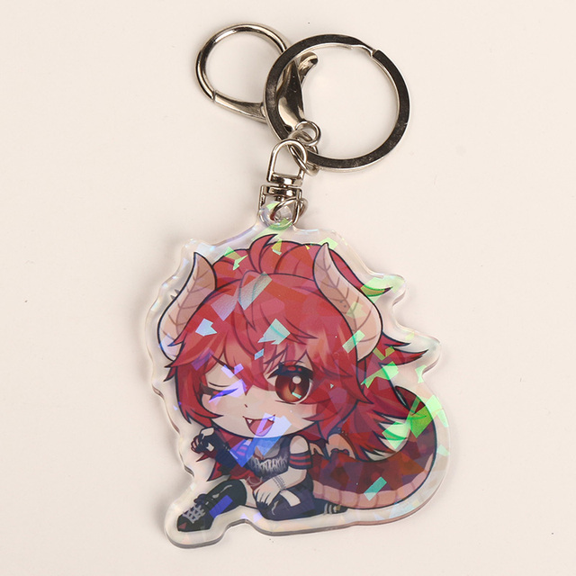 Custom Acrylic Keychain with UV Printing Cartoon Pattern Personalized Holographic Anime Charms Lightweight Promotion Gift