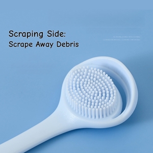 Limpiador de <span class=keywords><strong>Lengua</strong></span> de Doble Cara de Goma Suave con Mango de Plástico Antideslizante, Ecológico, Libre de BPA, con Logotipo Personalizado por Impresión Láser - Product Image 2
