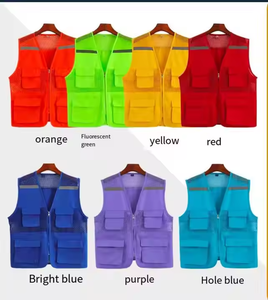 Vente en gros <span class=keywords><strong>de</strong></span> gilet réfléchissant multi-poches sans manches en maille vêtements <span class=keywords><strong>de</strong></span> <span class=keywords><strong>travail</strong></span> bénévole pour l'activité logo personnalisé bon marché en plein air - Product Image 2