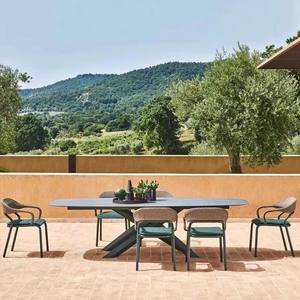 ชุดโต๊ะเก้าอี้หวายสำหรับสวน 6 ที่นั่ง กันน้ำ ดีไซน์มินิมอล สำหรับระเบียงและลานวิลล่า - Product Image 2