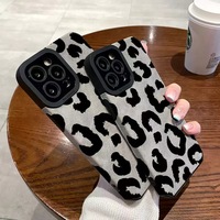 Casing Pelindung Kamera Motif Kulit Sapi dari Kulit Sintetis untuk Ponsel Iphone 11 12 13 14 15 Plus 16 17 18 Pro Max