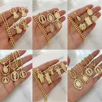 Collier Pendentif Vierge Marie et Saint Jude en Zirconium Pavé, Bijoux Chrétiens de Mode, Vente en Gros