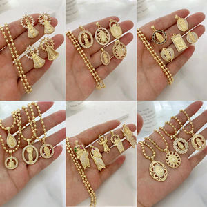 Personnalisé San <span class=keywords><strong>Judas</strong></span> Santa Muerte Pendentif Zircone Pavé Vierge Marie Pendentif Collier Collares Colgante De Moda Joyeria Cristiana - Product Image 3