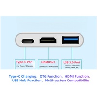 3-in-1 Typ C/Thunderbolt 3 zu 4K HD USB 3.0 & USB-C Hub Adapter/Konverter