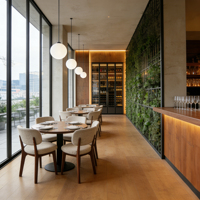 Meubles de restaurant commerciaux sur mesure, ensemble table et chaises en bois de frêne massif, solutions pour projets d'hôtels, cafés et bars haut de gamme