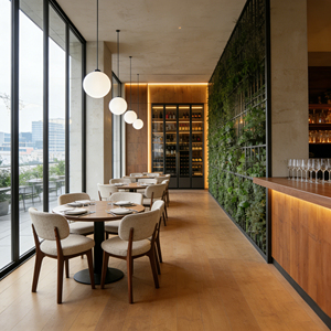 Meubles de restaurant commerciaux sur mesure, ensemble table et chaises en bois de frêne massif, solutions pour projets d'hôtels, cafés et bars haut de gamme - Product Image 2