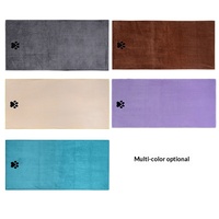 Serviette absorbante pour animaux de compagnie avec logo brodé en forme de patte pour le bain et le nettoyage des chats et des chiens