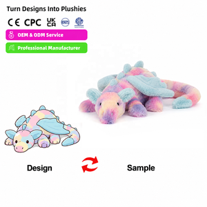 Peluche personnalisée <span class=keywords><strong>JellyCat</strong></span> Triceratops, rembourrée en coton PP, brodée, unisexe, 5-7 ans, cadeau d'anniversaire pour enfants, 23 cm - Product Image 2