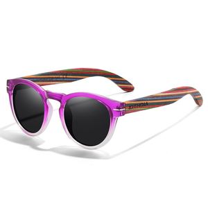 Gafas de Sol de Madera Hechas a Mano, Montura Redonda de Madera, Gafas de Madera Polarizadas para Mujer, Novedad 2025 - Product Image 4