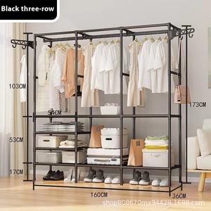 Perchero de hierro Vertical Simple y moderno para sala de estar, hogar, dormitorio, ropa de <span class=keywords><strong>Metal</strong></span>, bolsa colgante, estante, venta al por mayor, Material de acero - Product Image 2