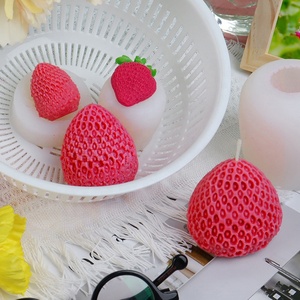 Khuôn Nến Dâu Tây Khuôn Silicon Làm Bánh Sô Cô La Xà Phòng Thủ Công Sáng Tạo Mài Mòn Nến Hương Liệu Trái Cây Tự Làm - Product Image 5