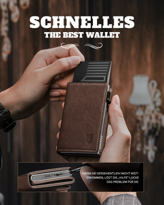 Başparmak UP tedarikçisi özelleştirmek manyetik yağ kahverengi üç katlı RFID engelleme kimlik pencere erkek düğme sikke cep erkekler cüzdan - Product Image 5