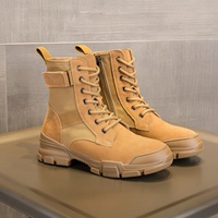 Sepatu Bot Wanita Musim Dingin 2026, Tinggi Setengah Betis, Bahan Atas Suede Sapi, Desain Serbaguna, Tali Sepatu dengan Ritsleting Samping, Sol Bertekstur Kasual