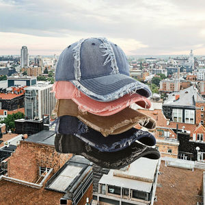 2025 nuovo arrivo moda moda cappello da papà svestito Vintage Denim cappellino da Baseball 100% cotone fibbia in metallo per <span class=keywords><strong>donna</strong></span> <span class=keywords><strong>uomo</strong></span> Look sbiadito - Product Image 3