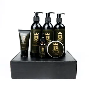 Custom private label beard oil beard growth grooming kit set with beard shampoo wash after shave blam moisturizing shaving gel