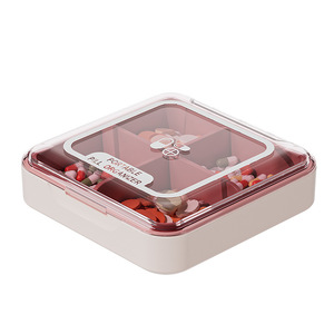 Pill <b>Storage</b> Case 7.8x7.8x2cm Compartmentalized Airtight Portable Medicine <b>Box</b> With <b>Lid</b> For Daily Use - Product Image 3