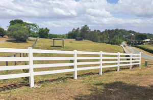 Nhựa Trắng Chia 4 Đường Ray PVC Trang Trại Phong Cách Ngựa Hàng Rào Panels Bài Và Đường Sắt - Product Image 3