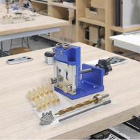 Système de gabarit pour trous de poche en aluminium recyclé avec poignée en plastique |   Guide de perçage de précision avec foret de 9 mm inclus, outils manuels faciles à utiliser pour le bricolage