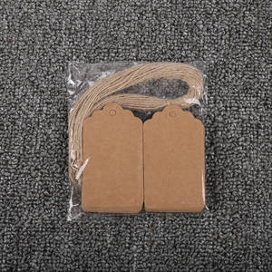 Etiquetas de papel kraft con cordón, etiquetas colgantes en blanco de formas variadas para empaquetado de regalos, etiquetas para ropa - Product Image 4