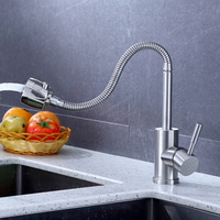 Robinet de cuisine monocommande en acier inoxydable 304 brossé, finition moderne, à poser sur plan, mitigeur eau chaude et froide – Offre Spéciale